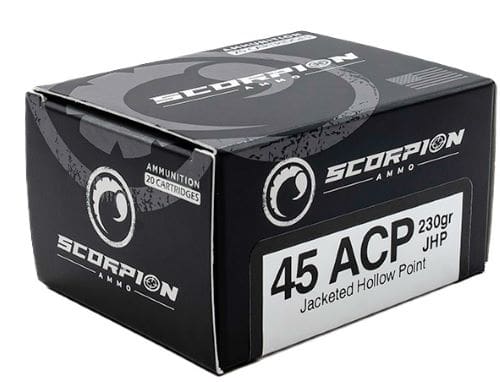 SCORPION 45ACP – 230GR JHP 20RD 10BX/CS