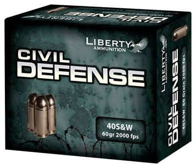 LIBERTY CIVIL DEFENSE – 40 SW 60GR HP 20RD 10BX/CS