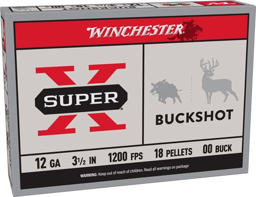 WINCHESTER SUPER-X 12GA 3.5″ – 00 BUCK 18 PELLETS 5RD 50BX/CS