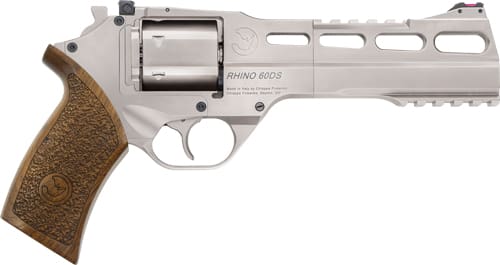 CHIAPPA RHINO 60SA 357MAG – 6″ ADJ. SIGHT NICKEL/WALNUT