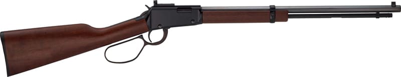 HENRY H1 TRACKER LEVER RIFLE – 22WMR 20″ OCT. LL BLUED WALNUT