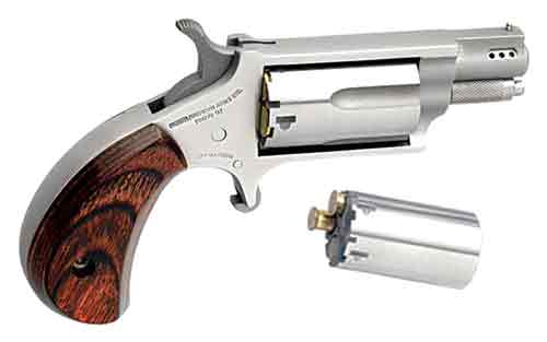 NAA MINI-REVOLVER COMBO 1-1/8″ – 22LR/22WMR S/S PORTED WOOD