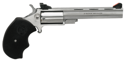 NAA “MINI-MASTER TARGET” 22WMR – 4″VR AS S/S BLACK RUBBER GRIPS