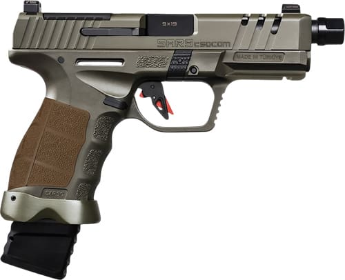 SAR SAR9 COMPACT SOCOM COMP 9M – 4.7″ BBL 15/21 RD MAG SF GREEN