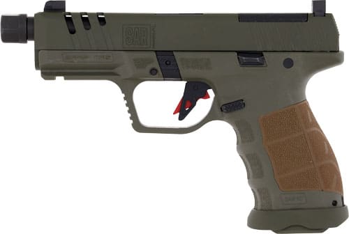SAR USA SAR9 COMPACT SOCOM 9MM – 4.7″ BBL 15/21 RD MAG SF GREEN