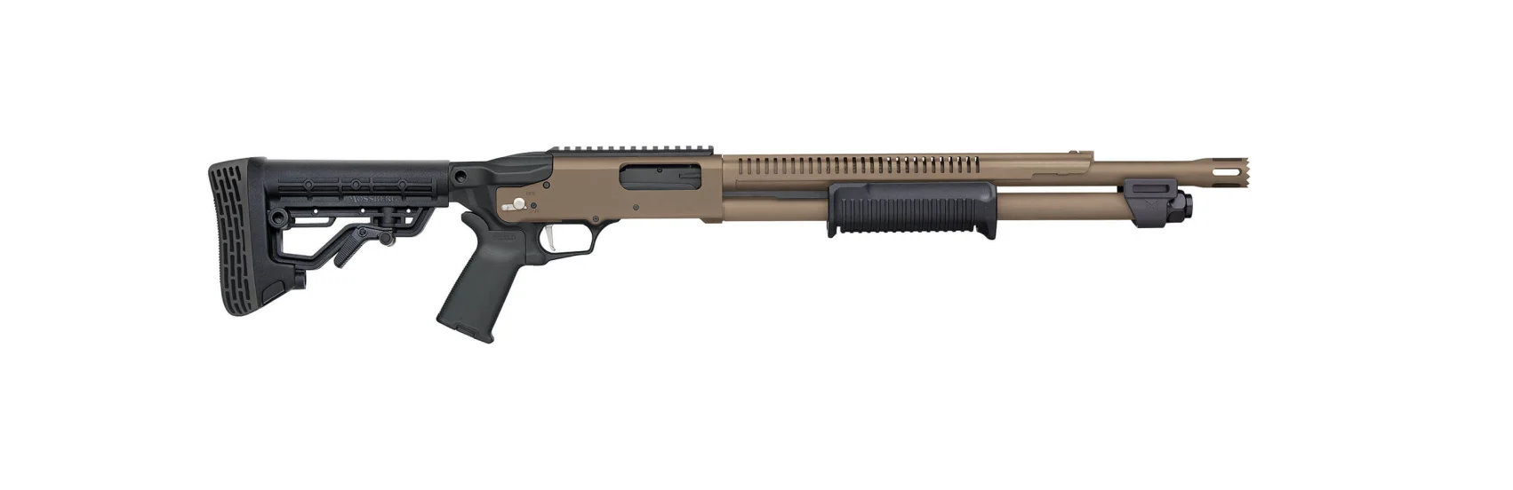 MOSSBERG 509R CERAKOTE 12G 3″ SHOTGUN 18.5″ STANDOFF W/ H.S., PIC RAIL, FDE 6+1RD