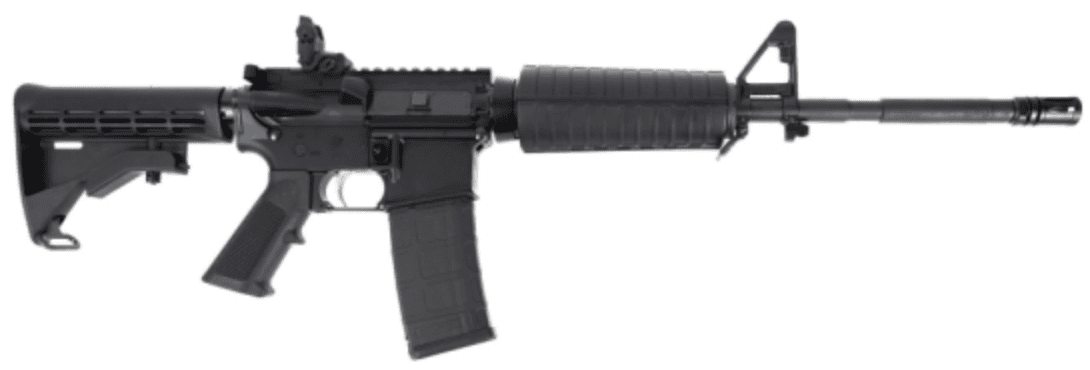 DPMS DR-15 M4 223REM RIFLE 16″ CLASSIC HG, BLACK A2 POST, MAGPUL REAR 1-30RD