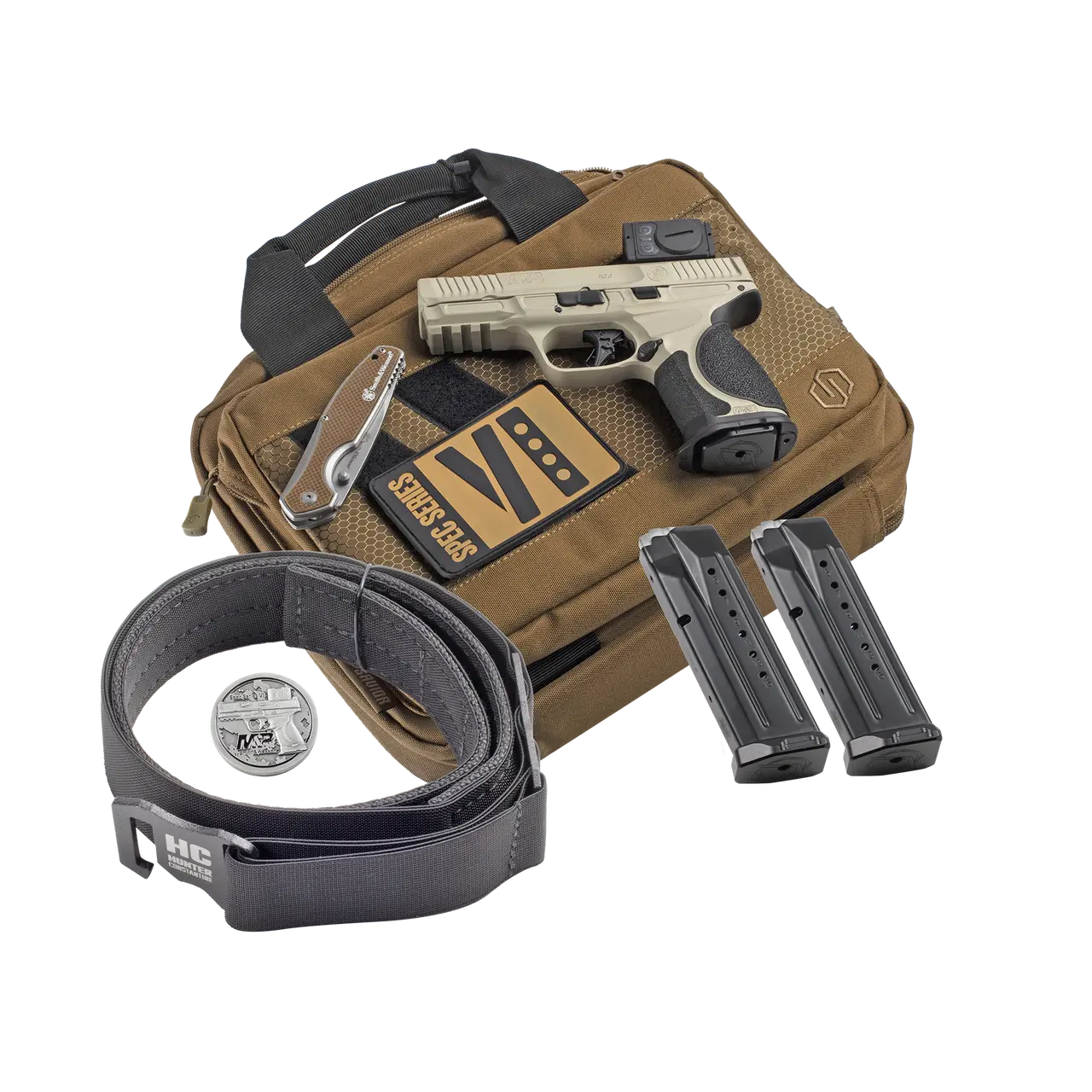 SMITH & WESSON M&P 9 M2.0 METAL COMPACT SPEC SERIES VI PISTOL 4″ CHAMPAGNE ACRO P-2, 3-15RD
