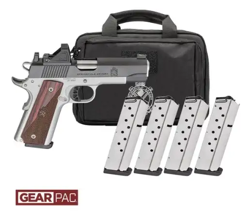 SPRINGFIELD ARMORY RONIN 1911 4.25″ BL/STS 45ACP PSTL AOS U NOTCH F.O VIRIDIAN RFX11,BAG, 4 MAGS