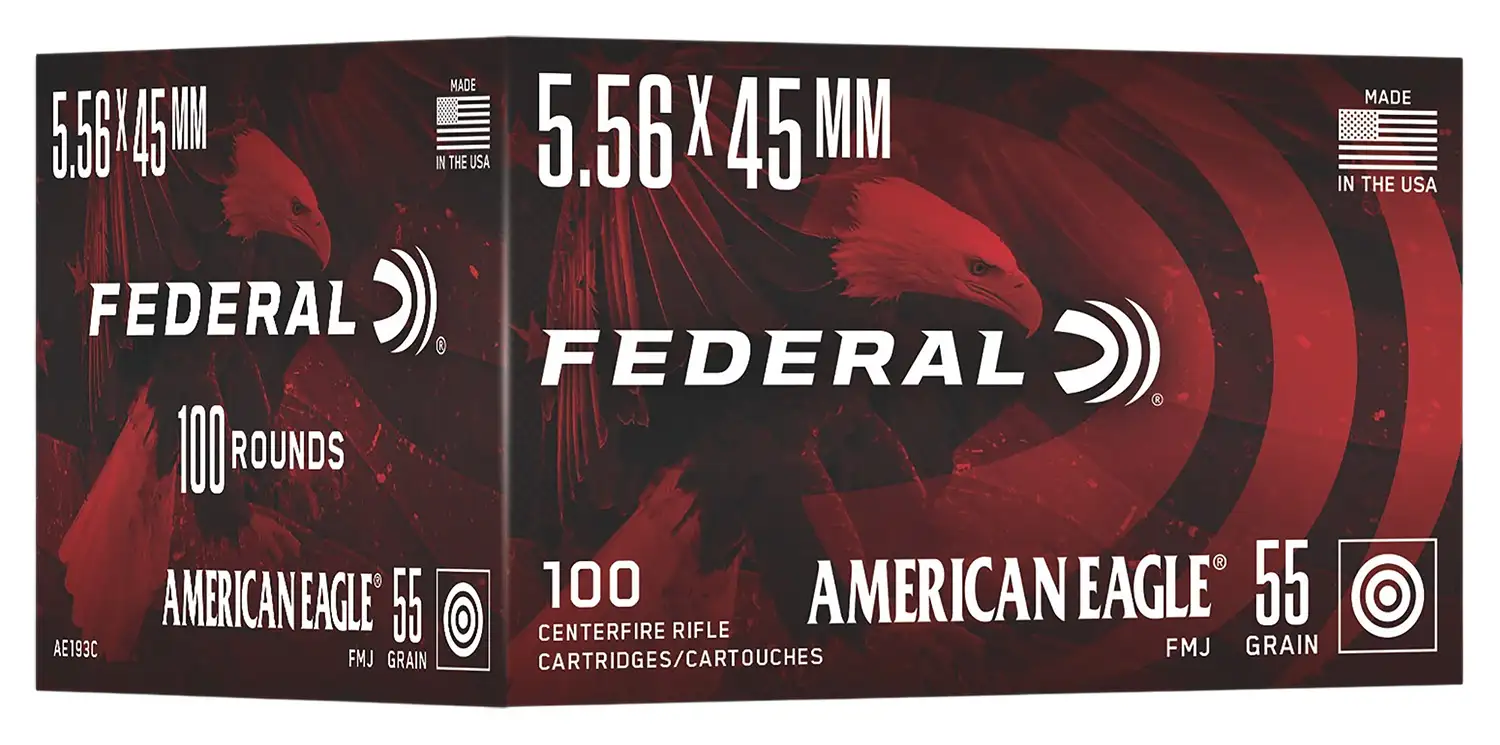 FEDERAL AE 5.56×45 55GR FMJ 100/BX 5BX/CS