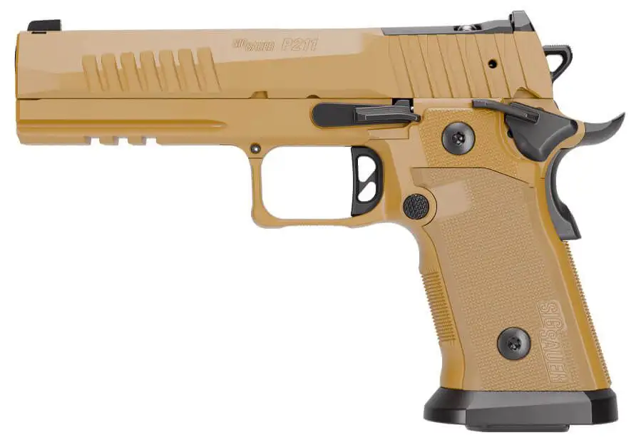 SIG SAUER P211-GT5 COYOTE 9MM PISTOL 5″ COY TAN 2-21RD, 1-17RDRD MAGS