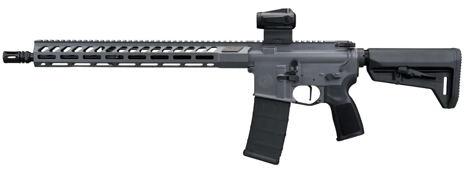 SIG SAUER M400 FORGE 5.56 RIFLE 16.5″ BBL, CONCRETE GRY, ROMEO MSR G2, TELESTOCK 1-30RD MAG