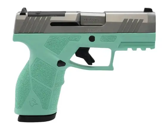 TAURUS GX2 TORO 9MM 3.38″ STAINLESS/CYAN 1-13RD MAG