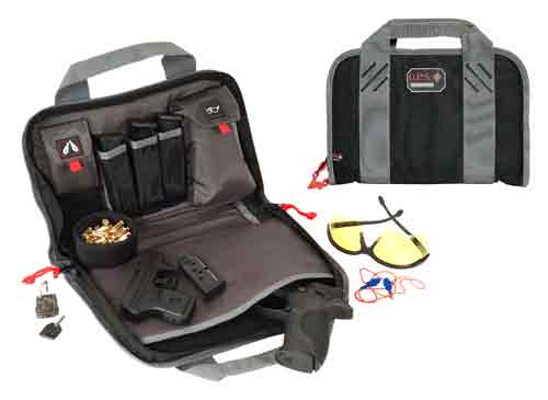 GPS DOUBLE PISTOL CASE – BLACK/GREY NYLON