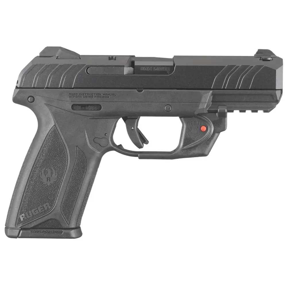 RUGER SECURITY-9MM 4″ PISTOL BLK/BLK 15+1 W/VIR LSR MS