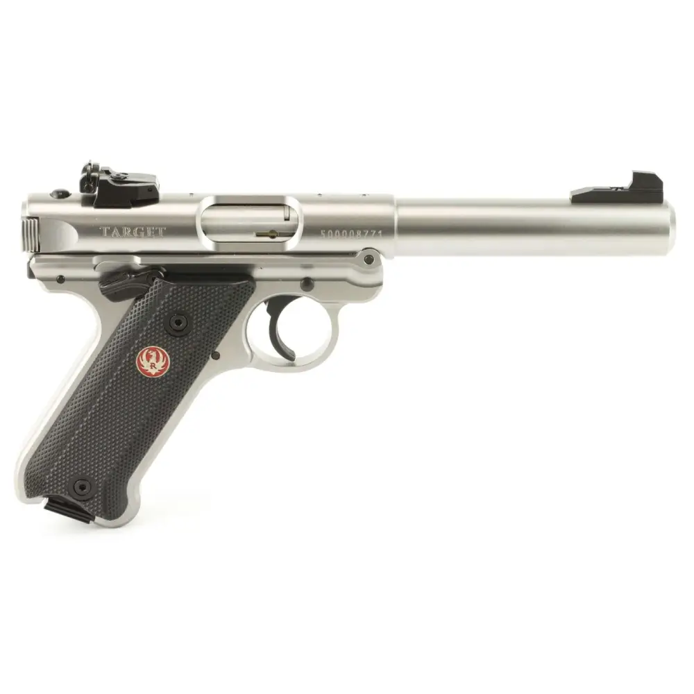RUGER MRK IV TRGT 22LR 5.5″ STS BLK GRP ADJ SGHT 10RD