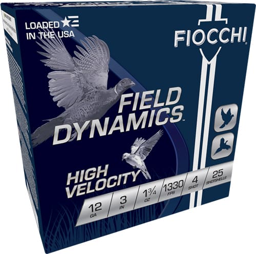 FIOCCHI 12GA 3″ 1-3/4OZ #4 – 1330FPS 25RD 10BX/CS