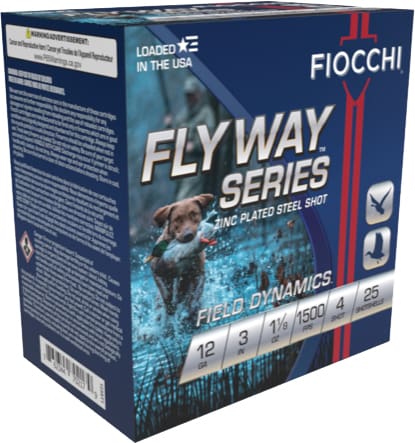 FIOCCHI FLYWAY 12GA 3″ 1-1/8OZ – #4 1500FPS 25RD 10BX/CS