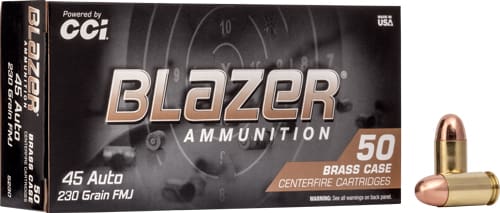CCI BLAZER BRASS 45 ACP 230GR – FMJ 50RD 20BX/CS