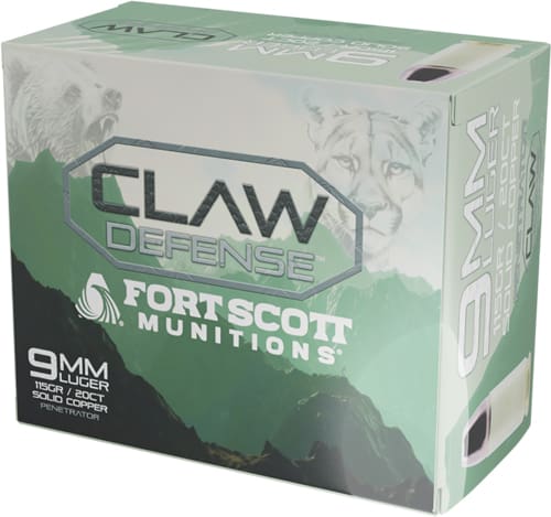FORT SCOTT 9MM LUGER 115GR – CLAW DEFENSE FN 20RD 25BX/CS