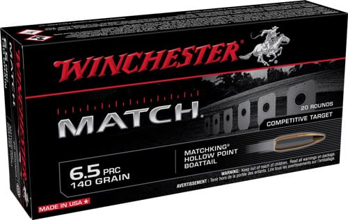 WINCHESTER MATCH 6.5 PRC – 140GR BTHP 20RD 10BX/CS