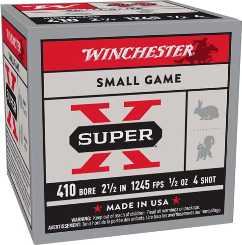 WINCHESTER SUPER-X 410 2.5″ – 1/2OZ #4 25RD 10BX/CS