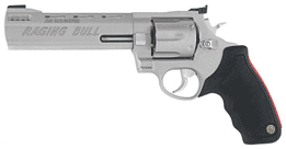 TAURUS RAGING BULL 44MAG 6.5″ – VENT RIB AS 6-SHOT SS RUBBER