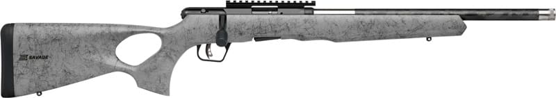 SAVAGE B17 17HMR TIMBERLITE – THUMBHOLE 18″ CF 10RD GRY WOOD