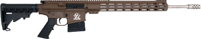 GLFA AR10 RIFLE 6.5CM 20″ S/S – BBL 10-SHOT BUCK BROWN