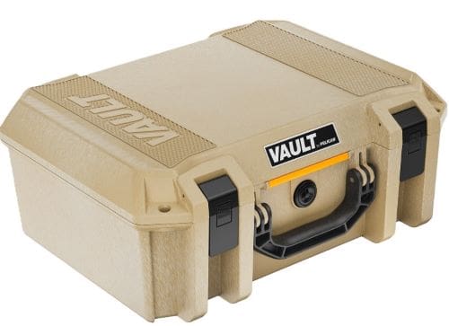 PELICAN VAULT V300 LARGE- – 5 PISTOL CSE PRE CUT FOAM TAN