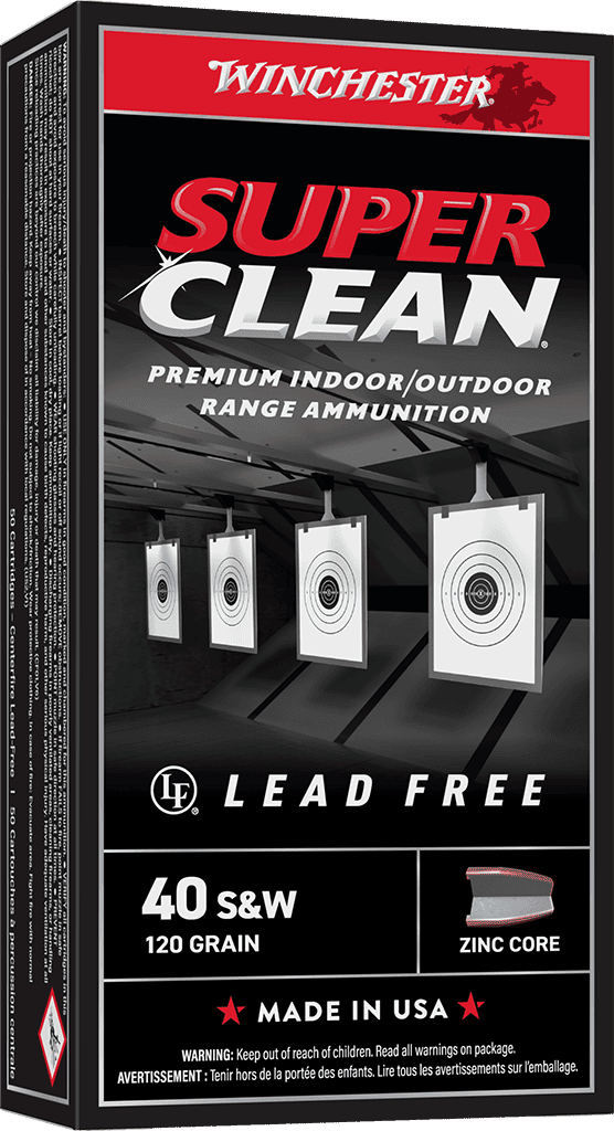 WINCHESTER 40 S&W SUPER CLEAN TARGET FMJ 120 GR 50 RD/BX 10 BX/CS