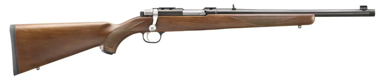 RUGER 77/44 44 MAG BOLT RIFLE, 16.6″ BLUED T.B. BBL, WALNUT, 4RD