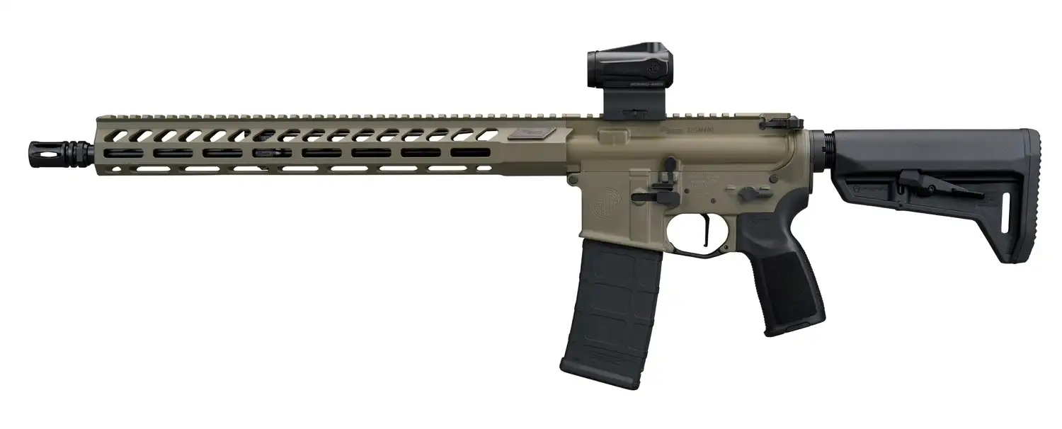SIG SAUER M400 FORGE 5.56 RIFLE 16.5″ BBL, MOSS GREEN, ROMEO MSR G2, TELESTOCK 1-30RD MAG