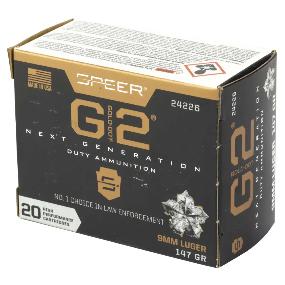 SPEER 9MM LUGER 147GR GOLD DOT G2 20 RD/BX 10 BX/CS - Image 2
