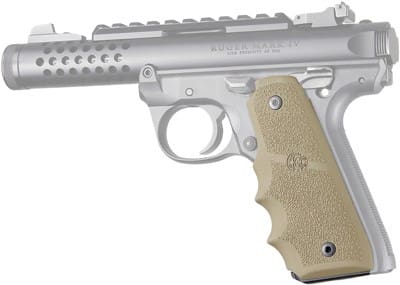 HOGUE GRIPS RUGER 22/45 MKIV – RUBBER GRIPS/FINGER GROOVE FDE