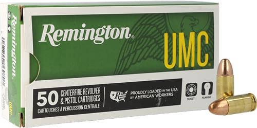 REMINGTON UMC 9MM LUGER 115GR – FMJ 50RD 10BX/CS