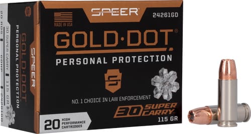 SPEER GOLD DOT 30 SUPER CARRY – 115GR GDHP 20RD 10BX/CS