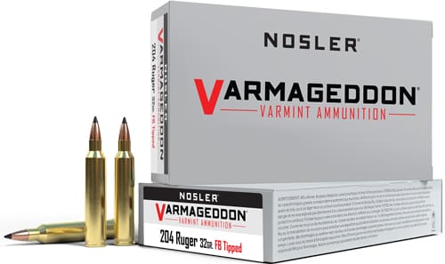 NOSLER VARMAGEDDON 204 RUGER – 32GR FBT 20RD 20BX/CS