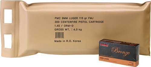 PMC 9MM LUGER 115GR FMJ-RN – 300RD BATTLE PACK 3BP/CS