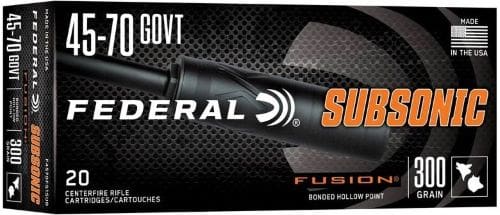 FEDERAL FUSION 45-70 GOV 300GR – SUBSONIC 20RD 10BX/CS