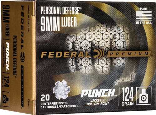 FEDERAL PUNCH 9MM LUGER – 124GR JHP 20RD 10BX/CS