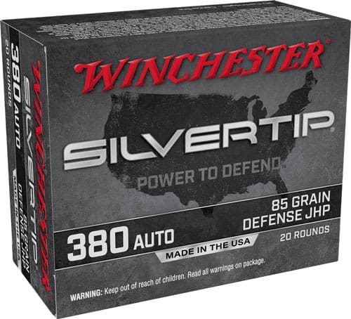 WINCHESTER SILVERTIP 380 ACP – 85GR HP 20RD 10BX/CS