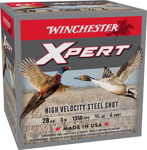 WINCHESTER XPERT STEEL 28GA 3″ – 3/4OZ #4 25RD 10BX/CS