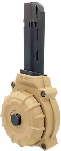 PRO MAG MAGAZINE FOR GLOCK 17 – 19 9MM 50RD DRUM FDE