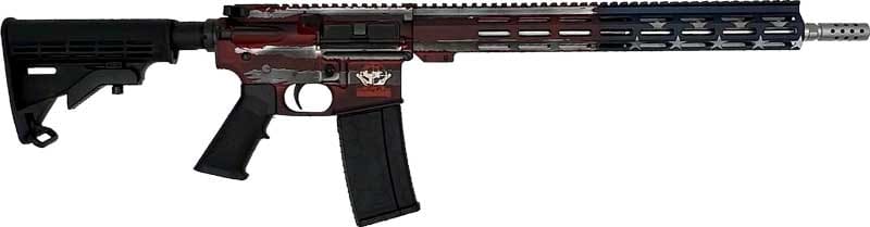 GLFA AR15 BATTLEWORN 223 WYLDE – 16″ S/S BBL AMERICAN FLAG
