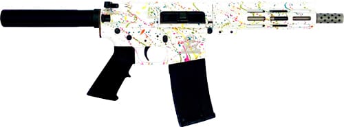 GLFA AR15 PISTOL 223 WYLDE – 7.5″ S/S BBL SPLATTER WHITE