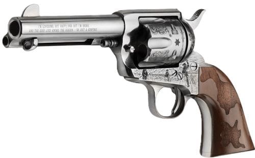 E.M.F. COWPOKE 357 MAG 4.75″ – ENGRAVED NICKEL WOOD