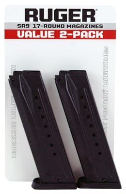 RUGER MAGAZINE SR9 9MM LUGER – 17RD BLUED STEEL 2-PACK