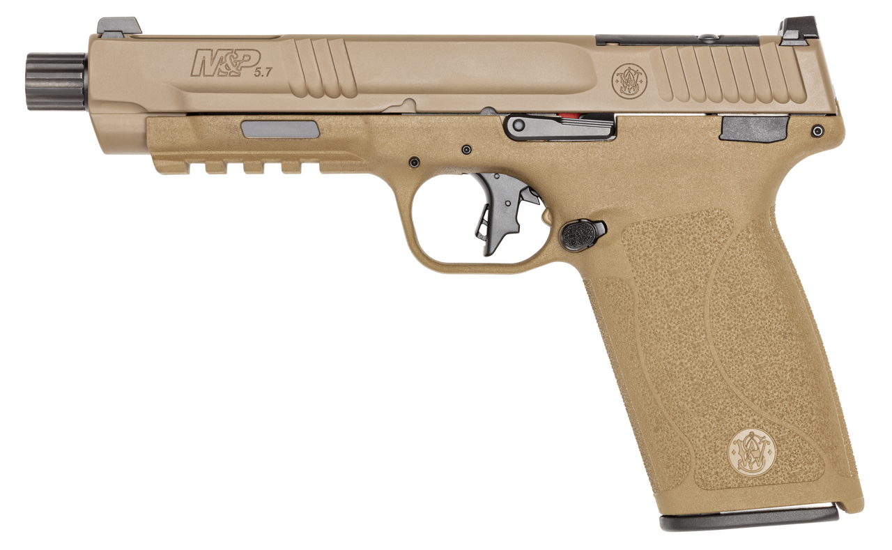 SMITH & WESSON M&P 5.7 PSTL FDE O.R. 5″ THREADED BBL, 2-22RD MAGS