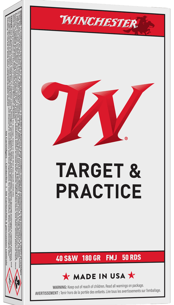 WINCHESTER CNTRFR 40S&W 180GR FMJ 50RD BOX 500RD CASE